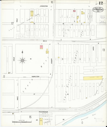 Sanborn Fire Insurance Map from Fort Madison, Lee County, Iowa (1900), Sheet #0012 - Historic Sanborn Fire Insurance Map Print