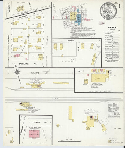 Sanborn Fire Insurance Map from Holgate, Henry County, Ohio (1910), Sheet #0001 - Historic Sanborn Fire Insurance Map Print, vintage old map wall art, antique decor, genealogy gift, Ohio Ohio map