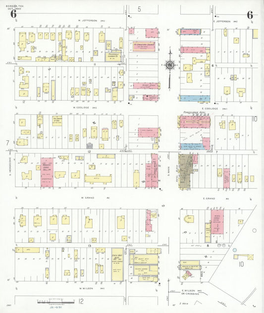 Sanborn Fire Insurance Map from Borger, Hutchinson County, Texas (1940), Sheet #0006 - Historic Sanborn Fire Insurance Map Print, vintage old map wall art, antique decor, genealogy gift, Texas Texas map