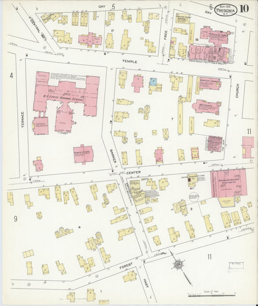 Sanborn Fire Insurance Map from Fredonia, Chautauqua County, New York (1912), Sheet #0010 - Historic Sanborn Fire Insurance Map Print, vintage old map wall art, antique decor, genealogy gift, New York New York map