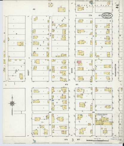Sanborn Fire Insurance Map from Genoa, Ottawa County, Ohio (1920), Sheet #0002 - Historic Sanborn Fire Insurance Map Print, vintage old map wall art, antique decor, genealogy gift, Ohio Ohio map