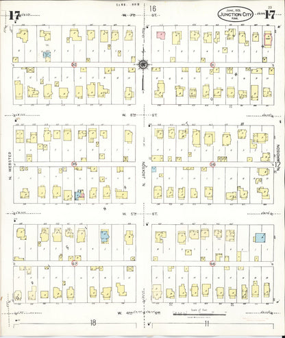 Sanborn Fire Insurance Map from Junction City, Geary County, Kansas (1947), Sheet #0017 - Complete Map Set gallery image, historic Sanborn map, vintage wall art, Kansas Kansas