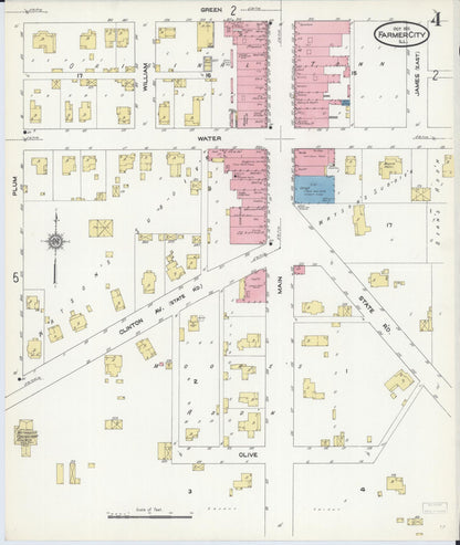 Sanborn Fire Insurance Map from Farmer City, De Witt County, Illinois (1911), Sheet #0004 - Complete Map Set gallery image, historic Sanborn map, vintage wall art, Illinois Illinois