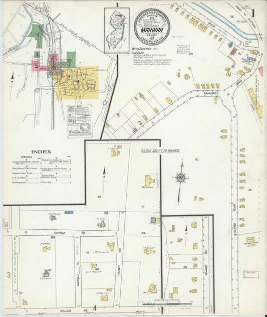 Sanborn Fire Insurance Map from Mahwah, Bergen County, New Jersey. (1917) – Historic Sanborn Fire Insurance Map Print
