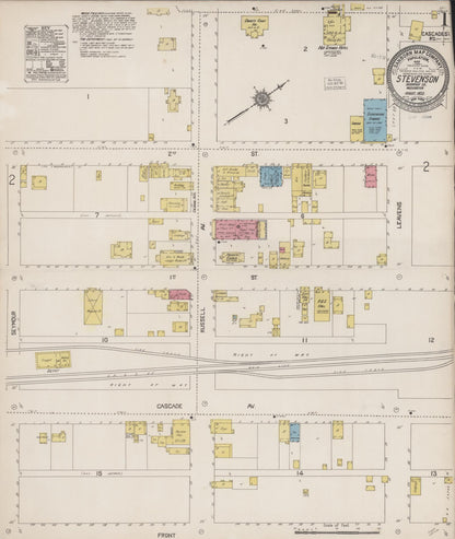 Sanborn Fire Insurance Map from Stevenson, Skamania County, Washington (1922), Sheet #0001 - Complete Map Set gallery image, historic Sanborn map, vintage wall art, Washington Washington