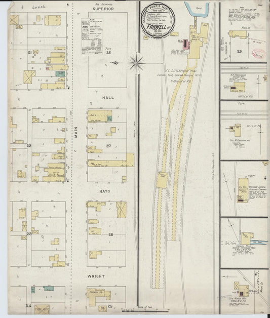 Sanborn Fire Insurance Map from Farwell, Clare County, Michigan (1894), Sheet #0001 - Historic Sanborn Fire Insurance Map Print, vintage old map wall art, antique decor, genealogy gift, Michigan Michigan map