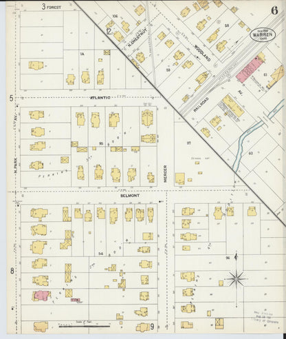Sanborn Fire Insurance Map from Warren, Trumbull County, Ohio (1902), Sheet #0006 - Complete Map Set gallery image, historic Sanborn map, vintage wall art, Ohio Ohio