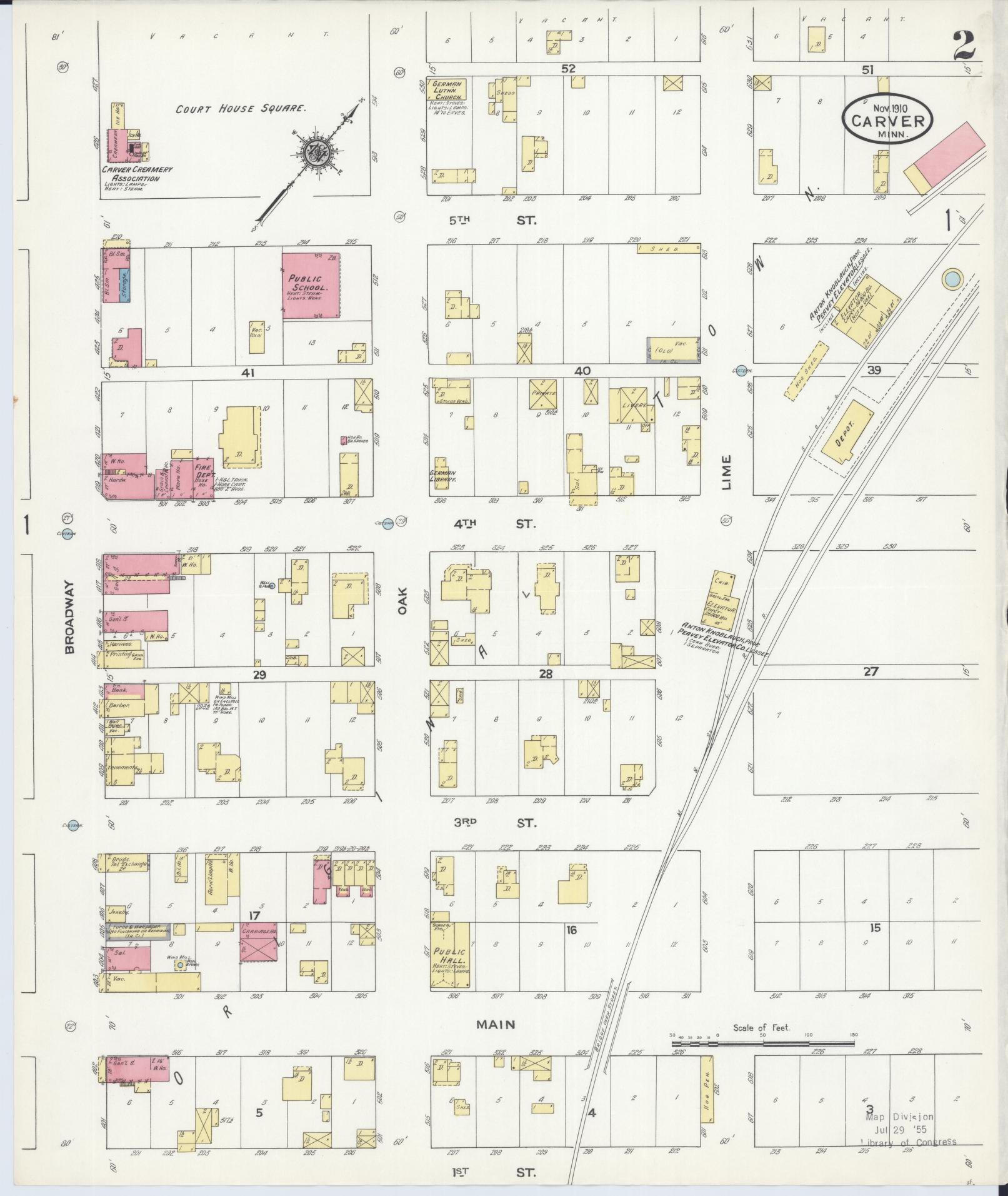 Sanborn Fire Insurance Map from Carver, Carver County, Minnesota (1910), Sheet #0002 - Complete Map Set gallery image, historic Sanborn map, vintage wall art, Minnesota Minnesota