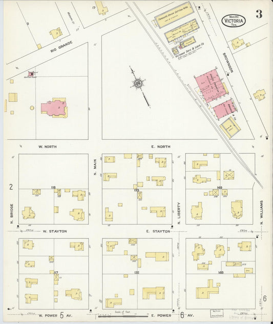 Sanborn Fire Insurance Map from Victoria, Victoria County, Texas (1912), Sheet #0003 - Historic Sanborn Fire Insurance Map Print, vintage old map wall art, antique decor, genealogy gift, Texas Texas map