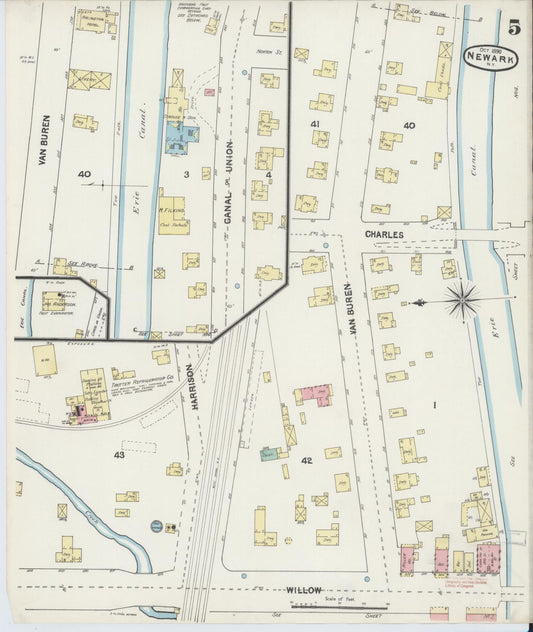 Sanborn Fire Insurance Map from Newark, Wayne County, New York (1890), Sheet #0005 - Historic Sanborn Fire Insurance Map Print, vintage old map wall art, antique decor, genealogy gift, New York New York map