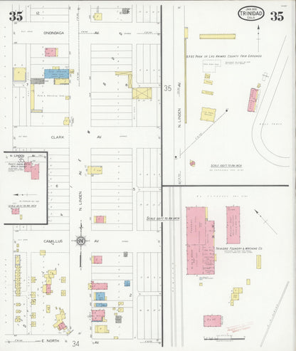 Sanborn Fire Insurance Map from Trinidad, Las Animas County, Colorado (1930), Sheet #0035 - Complete Map Set gallery image, historic Sanborn map, vintage wall art, Colorado Colorado
