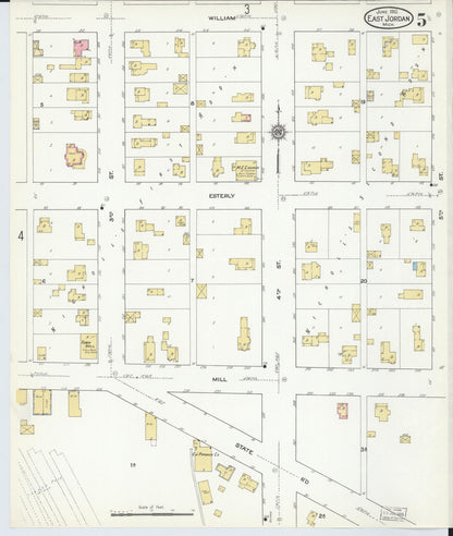 Sanborn Fire Insurance Map from East Jordan, Charlevoix County, Michigan (1912), Sheet #0005 - Complete Map Set gallery image, historic Sanborn map, vintage wall art, Michigan Michigan