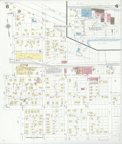 Sanborn Fire Insurance Map from Libertyville, Lake County, Illinois (1933), Sheet #0006 - Complete Map Set gallery image, historic Sanborn map, vintage wall art, Illinois Illinois