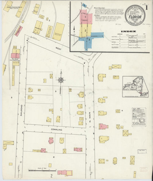 Sanborn Fire Insurance Map from Florida, Orange County, New York (1915), Sheet #0001 - Complete Map Set gallery image, historic Sanborn map, vintage wall art, Florida Florida
