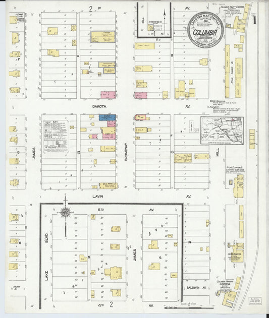 Sanborn Fire Insurance Map from Columbia, Brown County, South Dakota. (1921) – Historic Sanborn Fire Insurance Map Print