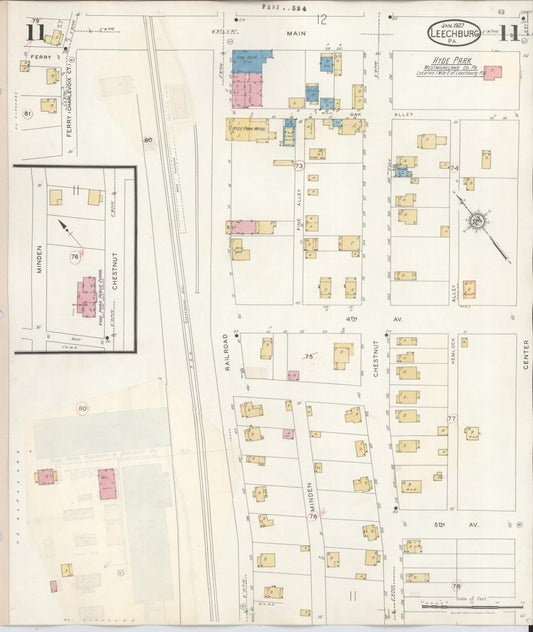 Sanborn Fire Insurance Map from Leechburg, Armstrong County, Pennsylvania (1943), Sheet #0011 - Historic Sanborn Fire Insurance Map Print, vintage old map wall art, antique decor, genealogy gift, Pennsylvania Pennsylvania map