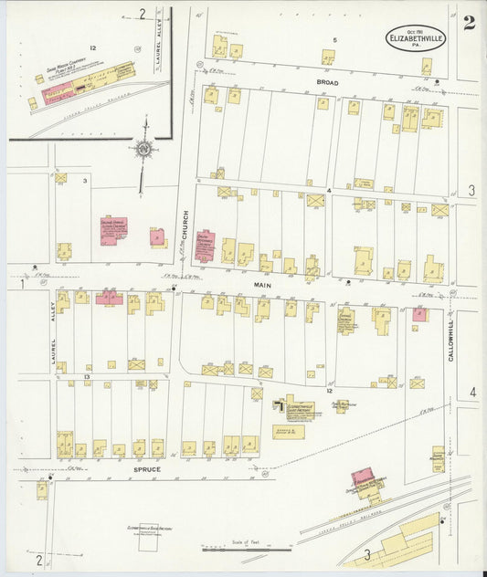 Sanborn Fire Insurance Map from Elizabethville, Dauphin County, Pennsylvania (1911), Sheet #0002 - Historic Sanborn Fire Insurance Map Print, vintage old map wall art, antique decor, genealogy gift, Pennsylvania Pennsylvania map