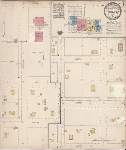 Sanborn Fire Insurance Map from Fairfield, Spokane County, Washington (1928), Sheet #0001 - Complete Map Set gallery image, historic Sanborn map, vintage wall art, Washington Washington