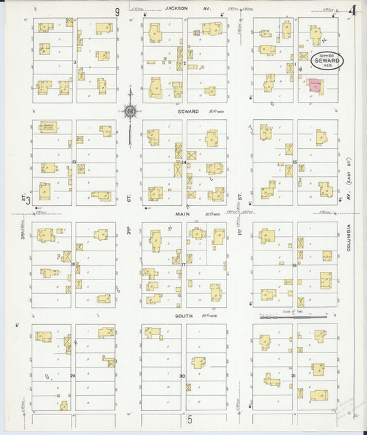 Sanborn Fire Insurance Map from Seward, Seward County, Nebraska (1910), Sheet #0004 - Historic Sanborn Fire Insurance Map Print, vintage old map wall art, antique decor, genealogy gift, Nebraska Nebraska map