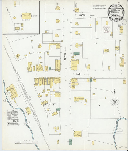Sanborn Fire Insurance Map from Antlers, Pushmataha County, Oklahoma (1901), Sheet #0001 - Historic Sanborn Fire Insurance Map Print, vintage old map wall art, antique decor, genealogy gift, Oklahoma Oklahoma map