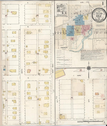 Sanborn Fire Insurance Map from Vale, Malheur County, Oregon (1941), Sheet #0001 - Complete Map Set gallery image, historic Sanborn map, vintage wall art, Oregon Oregon