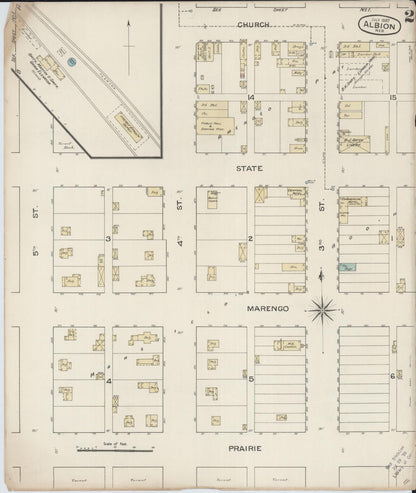 Sanborn Fire Insurance Map from Albion, Boone County, Nebraska (1887), Sheet #0002 - Complete Map Set gallery image, historic Sanborn map, vintage wall art, Nebraska Nebraska
