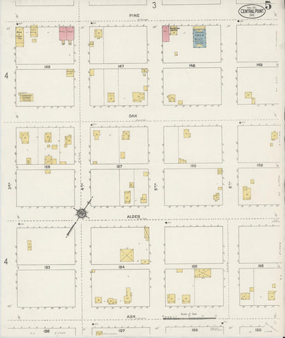 Sanborn Fire Insurance Map from Central Point, Jackson County, Oregon (1911), Sheet #0005 - Complete Map Set gallery image, historic Sanborn map, vintage wall art, Oregon Oregon