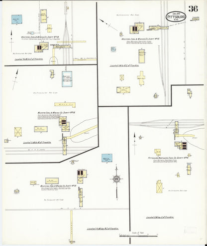 Sanborn Fire Insurance Map from Pittsburg, Crawford County, Kansas (1913), Sheet #0036 - Complete Map Set gallery image, historic Sanborn map, vintage wall art, Kansas Kansas