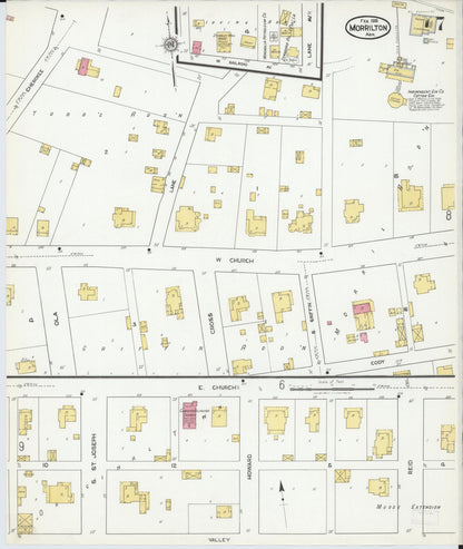 Sanborn Fire Insurance Map from Morrilton, Conway County, Arkansas (1919), Sheet #0007 - Complete Map Set gallery image, historic Sanborn map, vintage wall art, Arkansas Arkansas