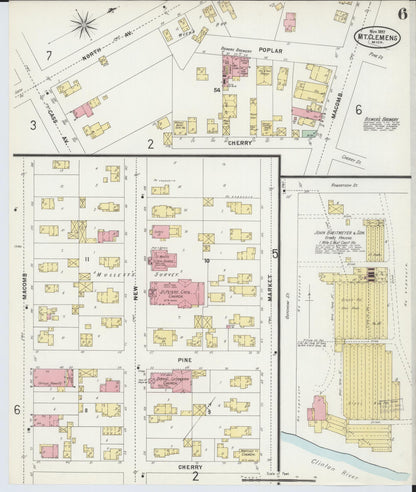 Sanborn Fire Insurance Map from Mount Clemens, Macomb County, Michigan (1897), Sheet #0006 - Complete Map Set gallery image, historic Sanborn map, vintage wall art, Michigan Michigan