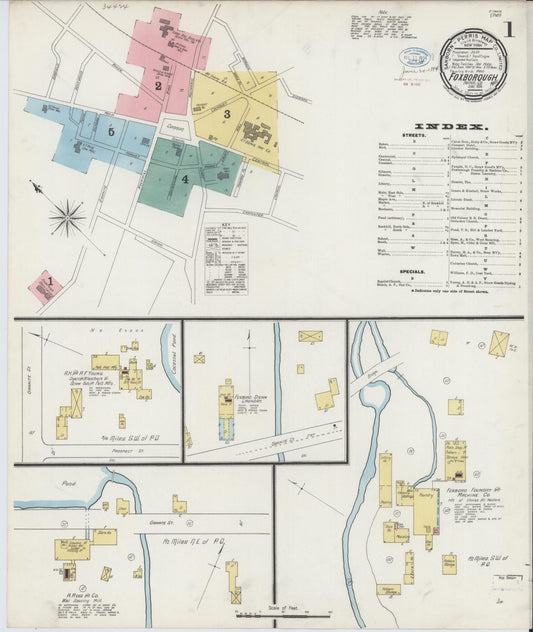 Sanborn Fire Insurance Map from Foxboro, Norfolk County, Massachusetts (1894), Sheet #0001 - Complete Map Set gallery image, historic Sanborn map, vintage wall art, Massachusetts Massachusetts