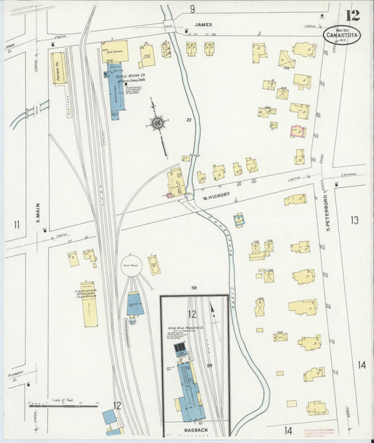 Sanborn Fire Insurance Map from Canastota, Madison County, New York (1911), Sheet #0012 - Historic Sanborn Fire Insurance Map Print, vintage old map wall art, antique decor, genealogy gift, New York New York map