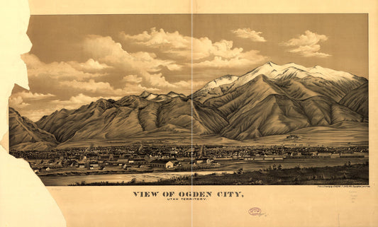 View of Ogden City, Utah Territory. (1889) – Historic Bird’s-Eye View Panorama Print