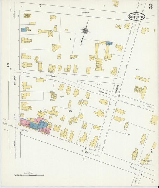 Sanborn Fire Insurance Map from Sherburne, Chenango County, New York (1911), Sheet #0003 - Historic Sanborn Fire Insurance Map Print, vintage old map wall art, antique decor, genealogy gift, New York New York map