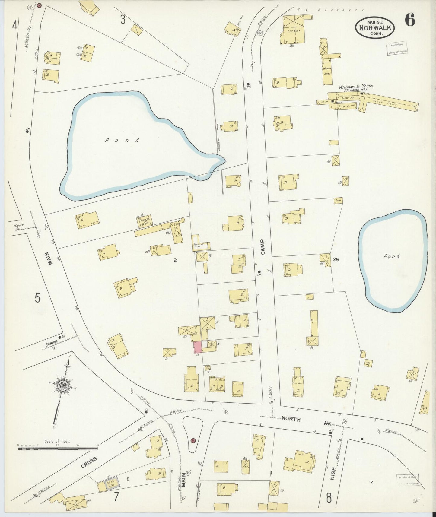 Sanborn Fire Insurance Map from Norwalk, Fairfield County, Connecticut (1912), Sheet #0006 - Complete Map Set gallery image, historic Sanborn map, vintage wall art, Connecticut Connecticut
