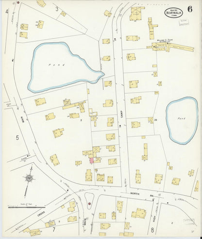 Sanborn Fire Insurance Map from Norwalk, Fairfield County, Connecticut (1912), Sheet #0006 - Complete Map Set gallery image, historic Sanborn map, vintage wall art, Connecticut Connecticut