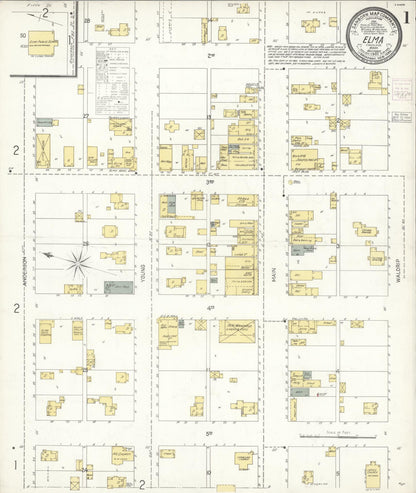 Sanborn Fire Insurance Map from Elma, Grays Harbor County, Washington (1903), Sheet #0001 - Complete Map Set gallery image, historic Sanborn map, vintage wall art, Washington Washington
