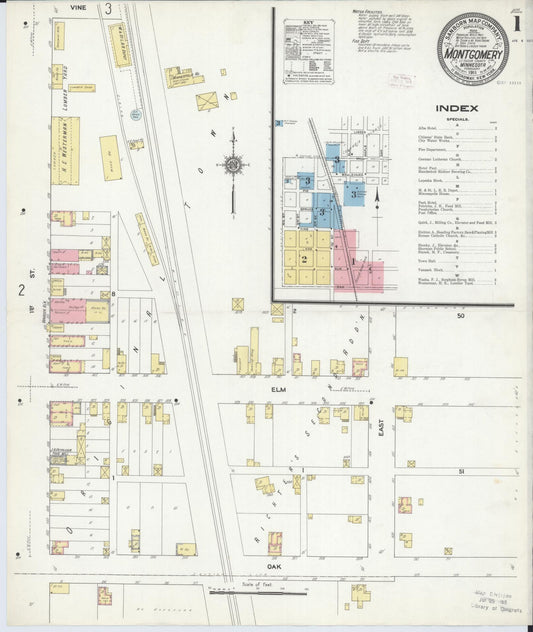 Sanborn Fire Insurance Map from Montgomery, Le Sueur  County, Minnesota (1911), Sheet #0001 - Historic Sanborn Fire Insurance Map Print, vintage old map wall art, antique decor, genealogy gift, Minnesota Minnesota map