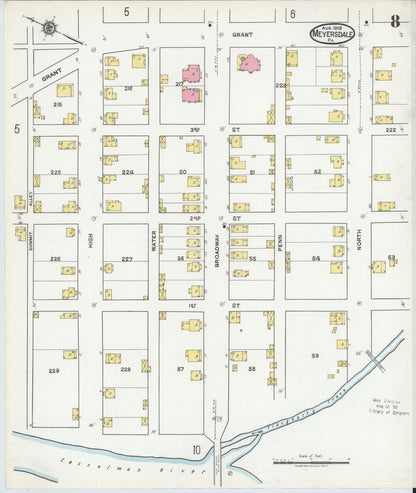 Sanborn Fire Insurance Map from Meyersdale, Somerset County, Pennsylvania (1919), Sheet #0008 - Complete Map Set gallery image, historic Sanborn map, vintage wall art, Pennsylvania Pennsylvania