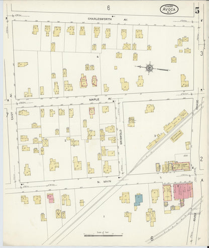 Sanborn Fire Insurance Map from Avoca, Steuben County, New York (1913), Sheet #0005 - Complete Map Set gallery image, historic Sanborn map, vintage wall art, New York New York