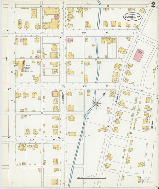 Sanborn Fire Insurance Map from Derry, Westmoreland County, Pennsylvania (1903), Sheet #0002 - Historic Sanborn Fire Insurance Map Print, vintage old map wall art, antique decor, genealogy gift, Pennsylvania Pennsylvania map