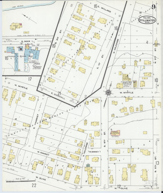 Sanborn Fire Insurance Map from Stillwater, Washington County, Minnesota (1910), Sheet #0009 - Historic Sanborn Fire Insurance Map Print, vintage old map wall art, antique decor, genealogy gift, Minnesota Minnesota map