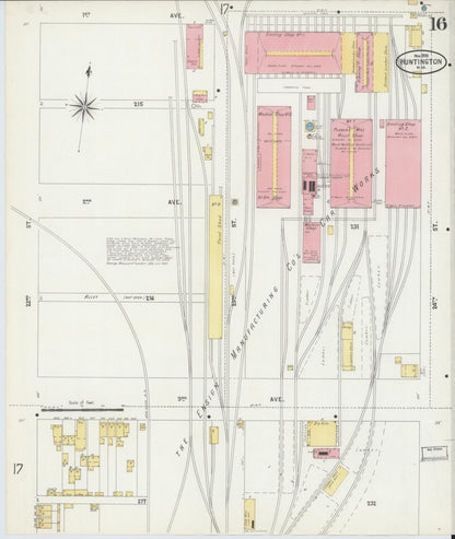 Sanborn Fire Insurance Map from Huntington, Cabell County, West Virginia (1898), Sheet #0016 - Complete Map Set gallery image, historic Sanborn map, vintage wall art, West Virginia West Virginia