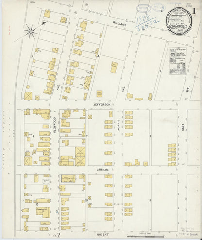 Sanborn Fire Insurance Map from Glen Campbell, Indiana County, Pennsylvania (1898), Sheet #0001 - Complete Map Set gallery image, historic Sanborn map, vintage wall art, Glen Campbell Indiana