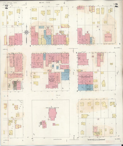 Sanborn Fire Insurance Map from Long Prairie, Todd County, Minnesota (1945), Sheet #0002 - Complete Map Set gallery image, historic Sanborn map, vintage wall art, Minnesota Minnesota