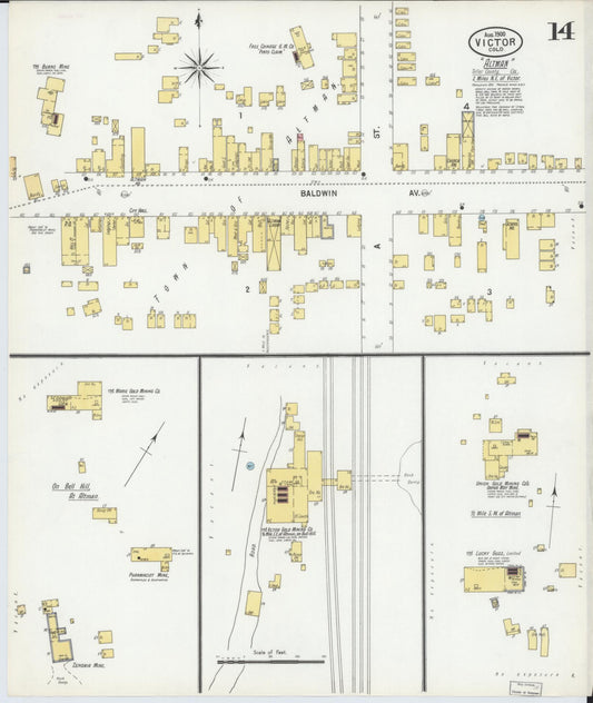 Sanborn Fire Insurance Map from Victor, Teller County, Colorado (1900), Sheet #0014 - Historic Sanborn Fire Insurance Map Print, vintage old map wall art, antique decor, genealogy gift, Colorado Colorado map