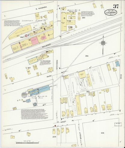 Sanborn Fire Insurance Map from Lockport, Niagara County, New York (1914), Sheet #0037 - Complete Map Set gallery image, historic Sanborn map, vintage wall art, New York New York