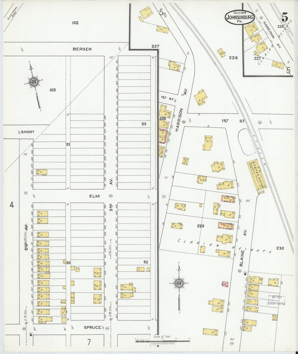 Sanborn Fire Insurance Map from Johnsonburg, Elk County, Pennsylvania (1919), Sheet #0005 - Complete Map Set gallery image, historic Sanborn map, vintage wall art, Pennsylvania Pennsylvania