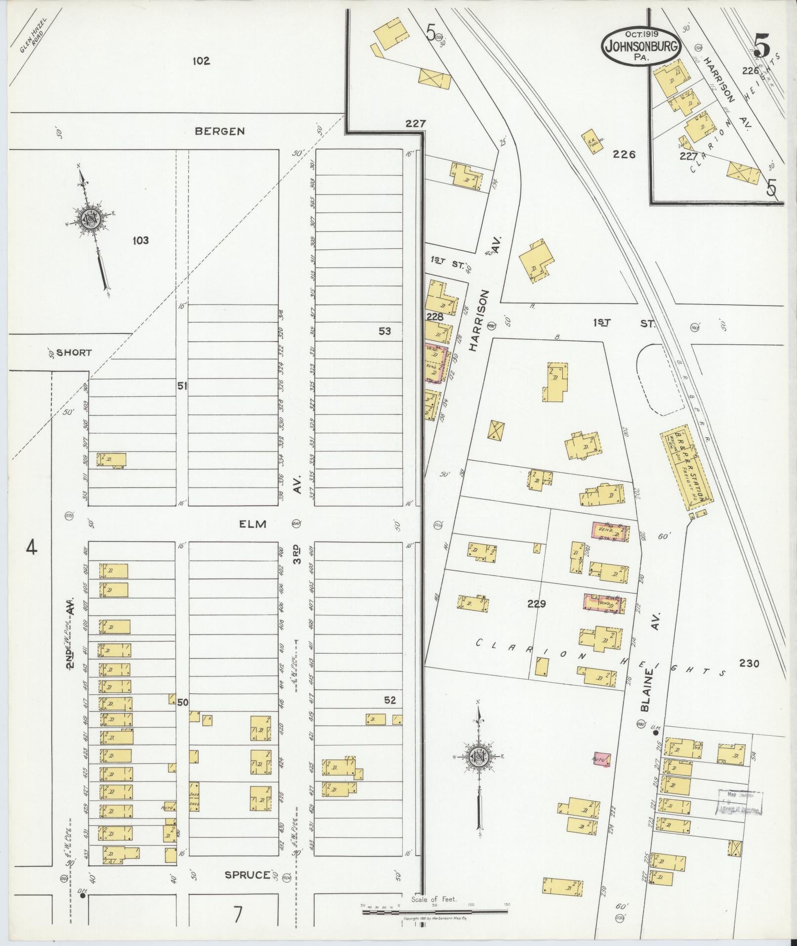 Sanborn Fire Insurance Map from Johnsonburg, Elk County, Pennsylvania (1919), Sheet #0005 - Complete Map Set gallery image, historic Sanborn map, vintage wall art, Pennsylvania Pennsylvania