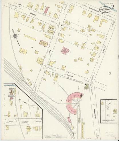 Sanborn Fire Insurance Map from Hallstead, Susquehanna County, Pennsylvania (1911), Sheet #0002 - Complete Map Set gallery image, historic Sanborn map, vintage wall art, Pennsylvania Pennsylvania